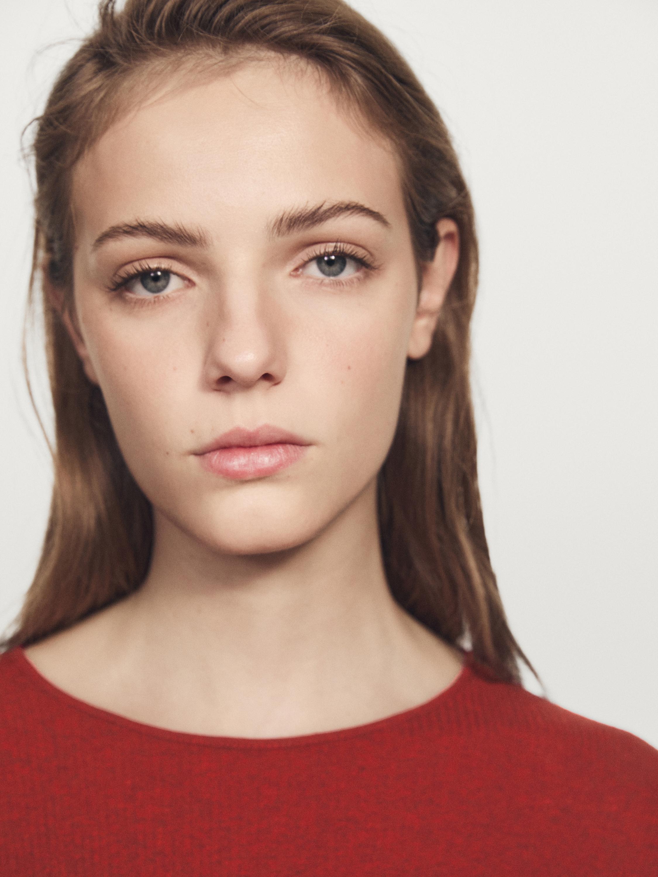 Long sleeve T-shirt with ribbed detail