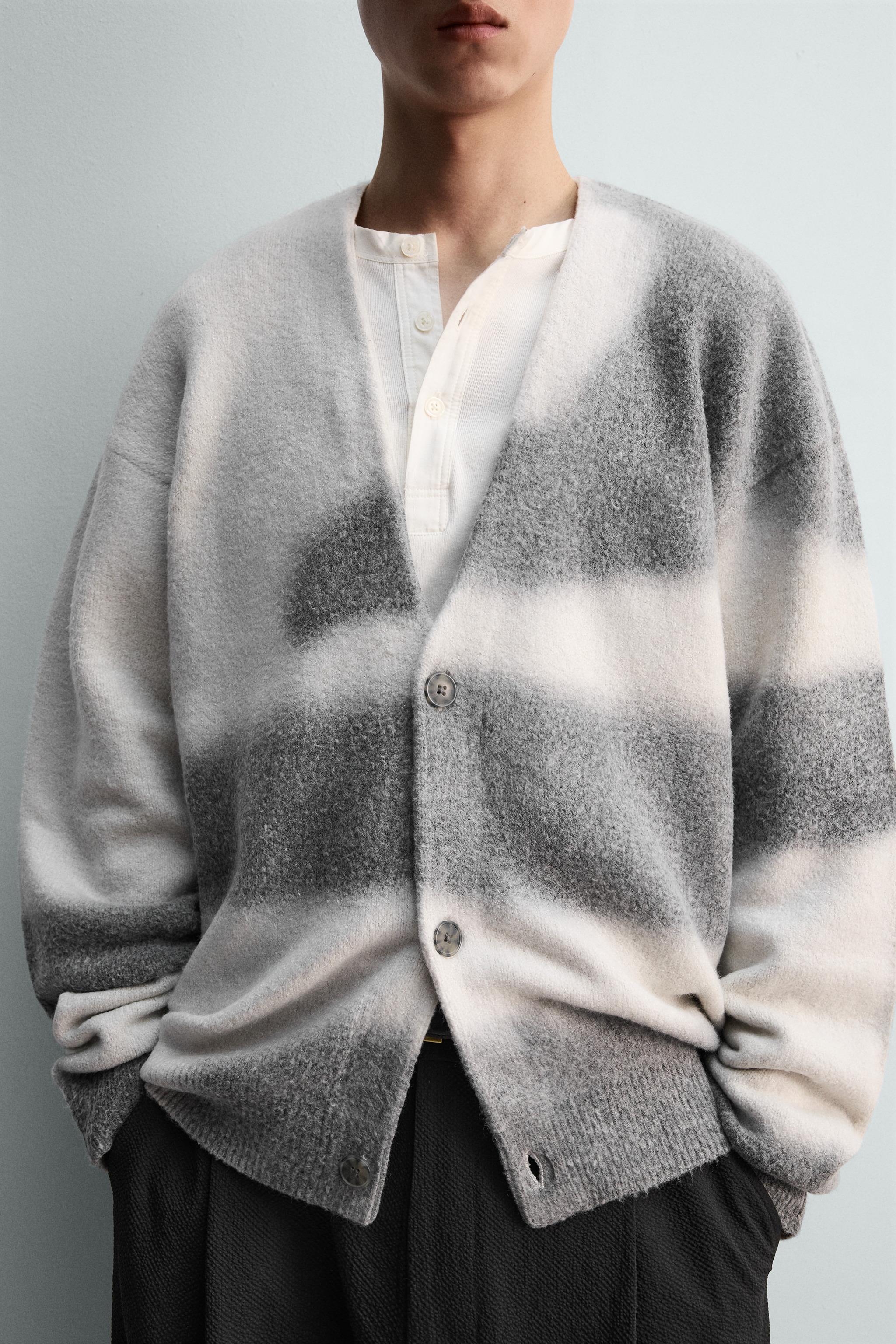 スプレープリントカーディガン - オフホワイト | ZARA Japan / 日本
