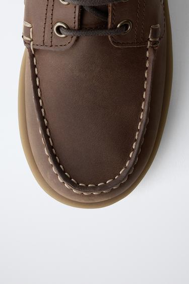 STORIESZ - CHAUSSURES BATEAU EN CUIR - Marron de Zara - Image 5