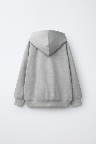HOODED ZIP SWEATSHIRT — Gray marl 2