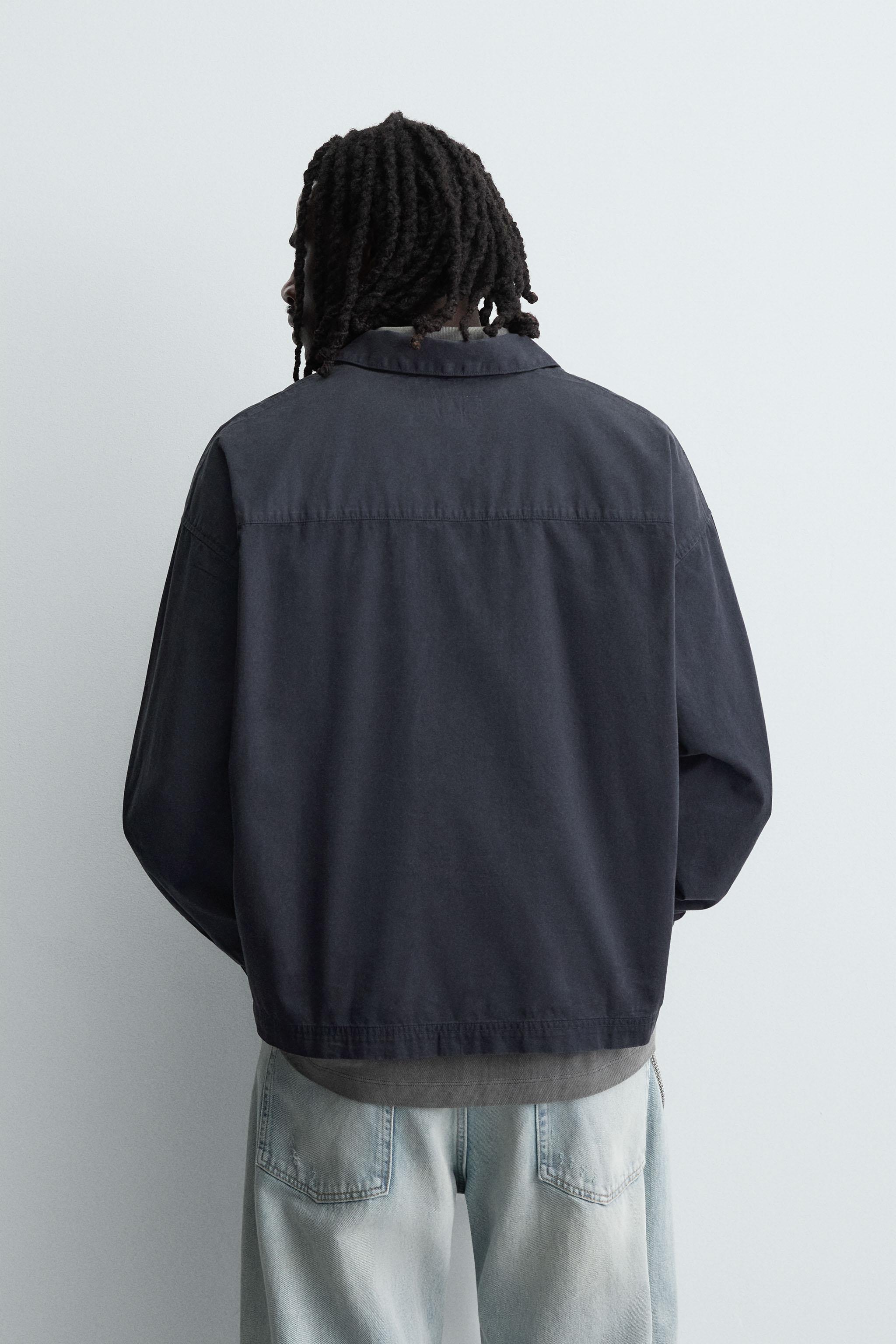 DENIM ZIP-UP POLO SHIRT - Blue | ZARA United States