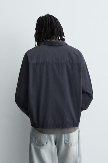 CHEMISE POLO ZIPPÉE EN JEAN - Bleu de Zara - Image 2