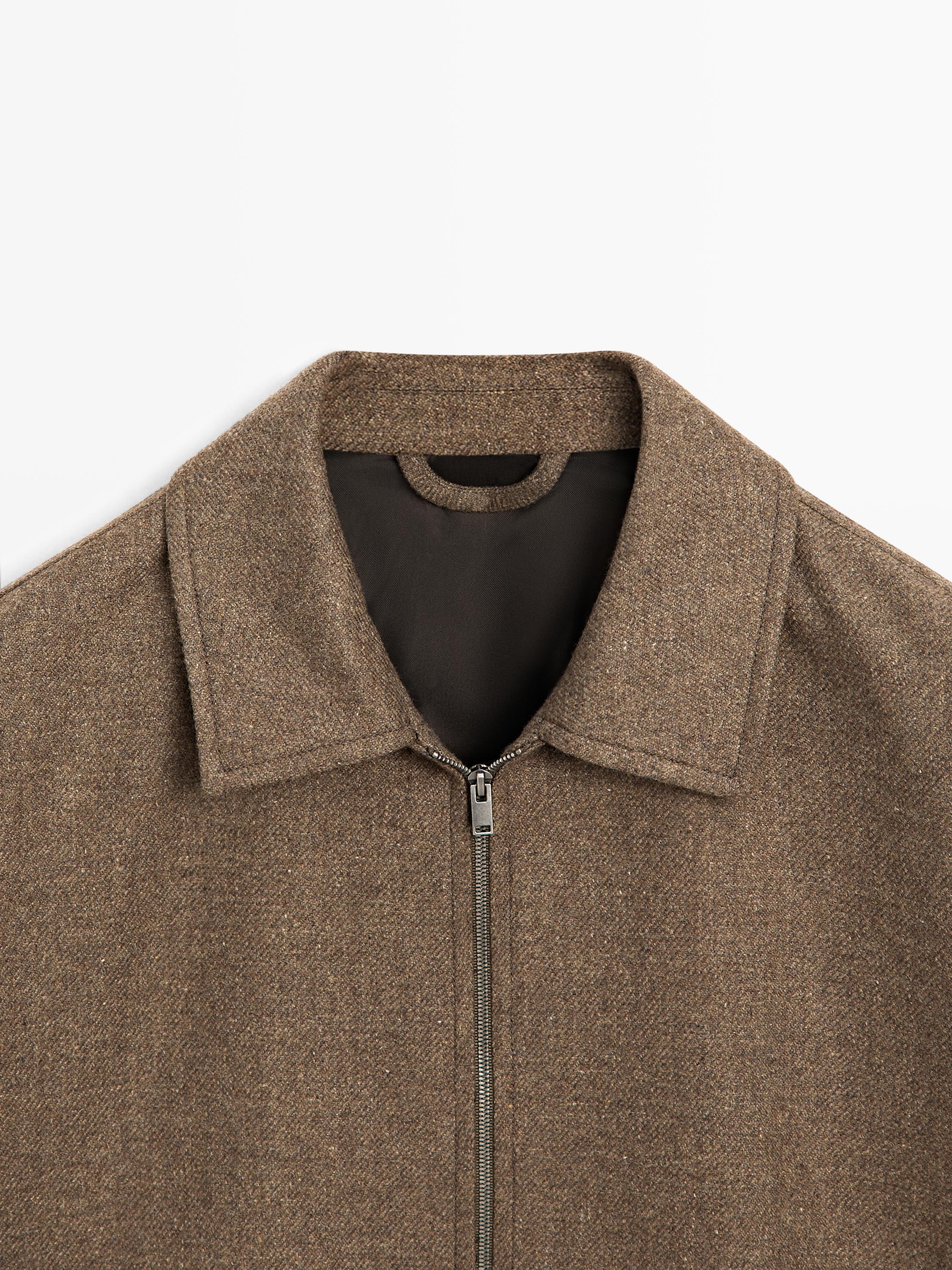 100% wool zip-up jacket