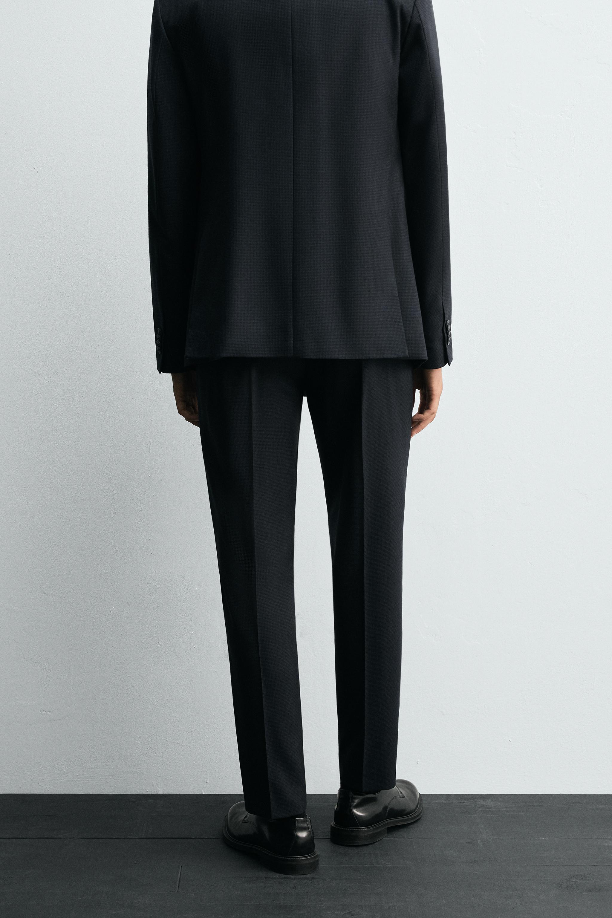 【大きいサイズ　XL・新品あり】　ZARA 他　パンツスーツ　チェック　紺 チェック柄スーツパンツ - ブルー | ZARA Japan / 日本