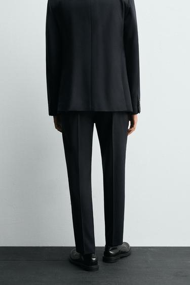 PANTALON DE COSTUME PIED-DE-POULE - Bleu marine de Zara - Image 2