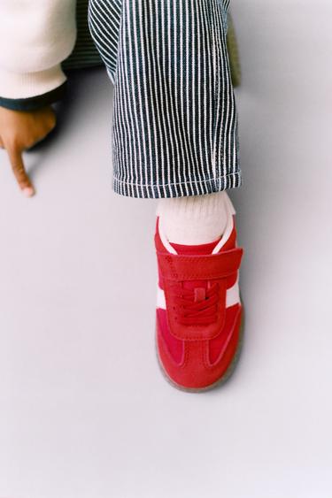 SPLIT SUEDE SNEAKERS - Red by Zara