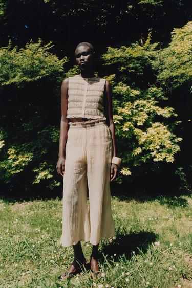 Zara CULOTTES WITH CONTRASTING SEAMS - Sand - Image 0