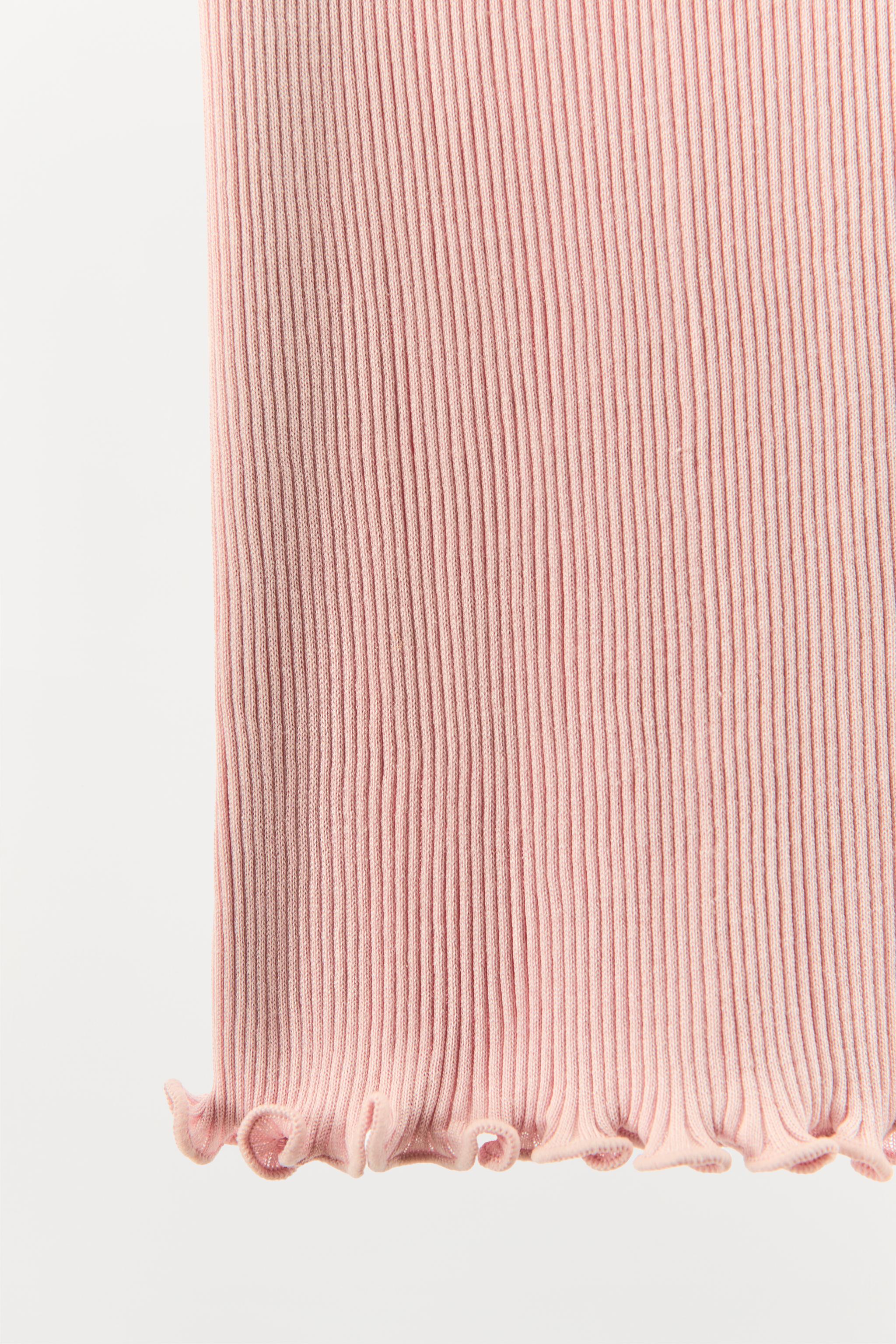 100% SILK RIBBED TOP - Chalk pink | ZARA United States