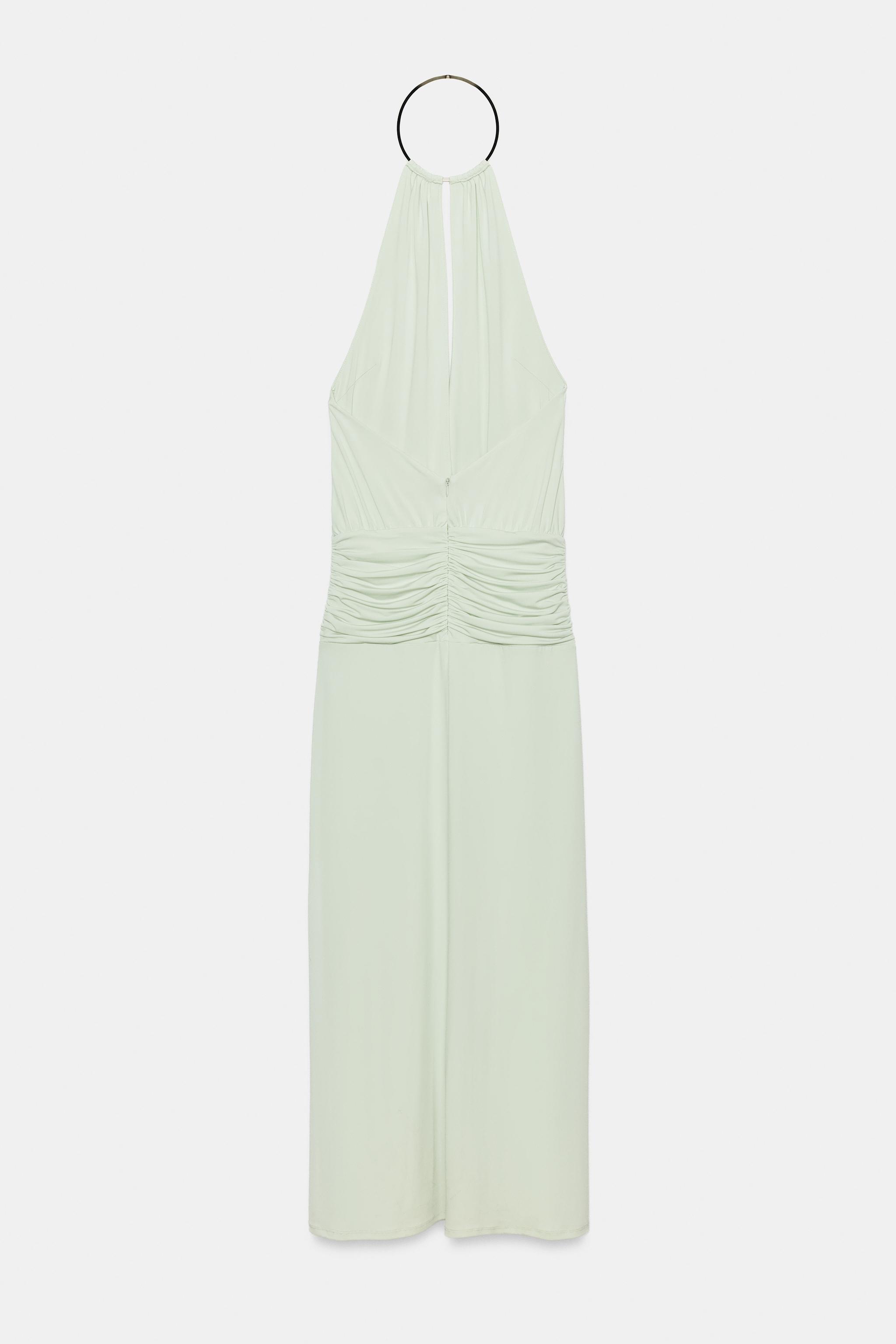 Zara CHOKER DETAYLI YIRTMAÇLI UZUN ELBİSE görsel 8