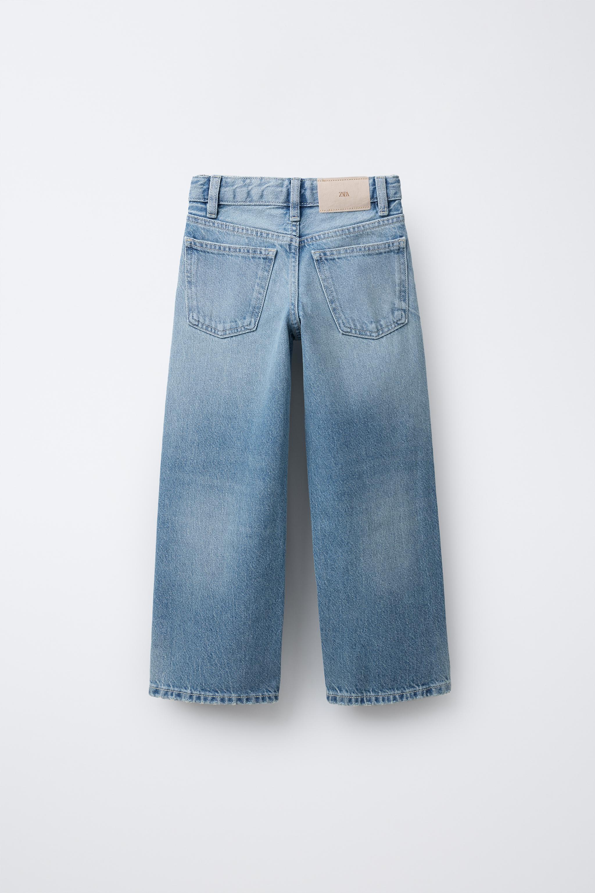 ユーズド加工ワイドレッグジーンズ - ブルー | ZARA Japan / 日本