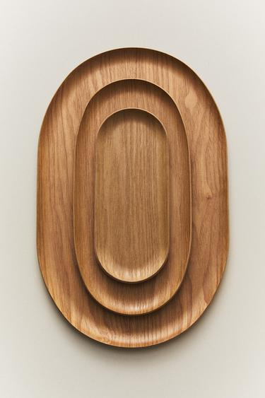 PLATEAU BOIS OVALE - Beige clair de Zara