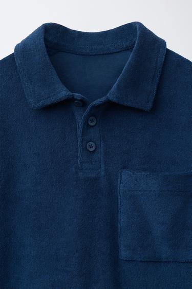 TOWELLING POLO SHIRT AND BERMUDA SHORTS SET - Blue by Zara - Image 5