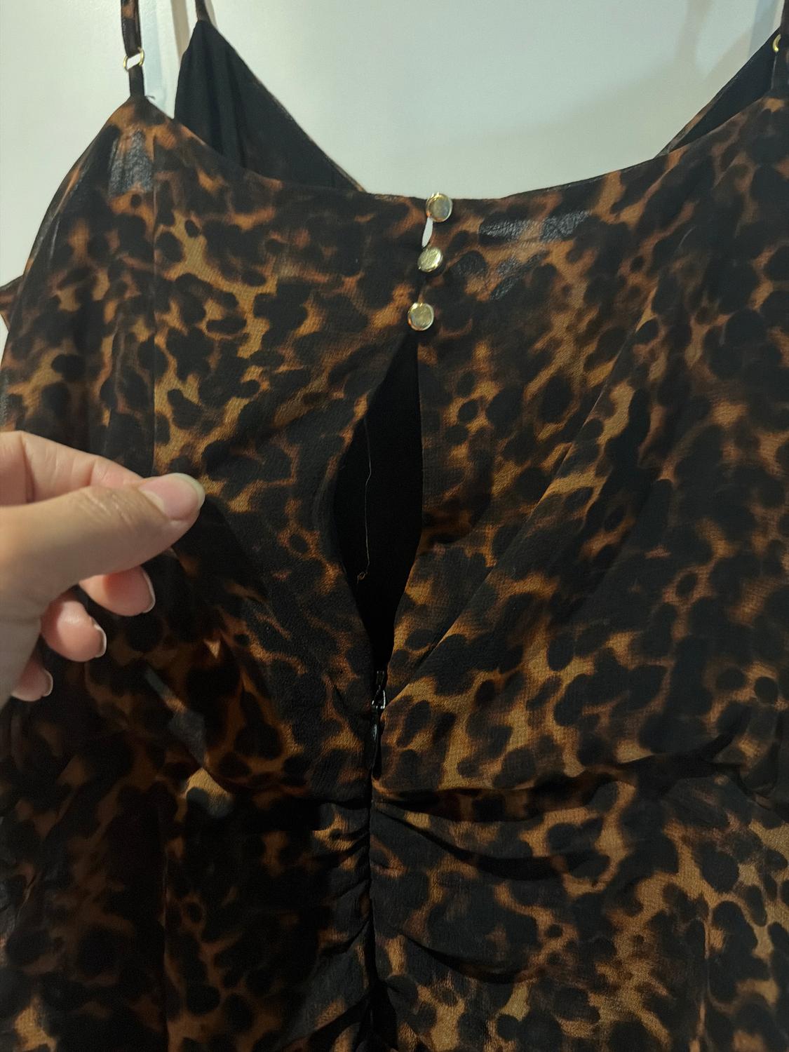 ANIMAL PRINT MIDI DRESS - Image 3