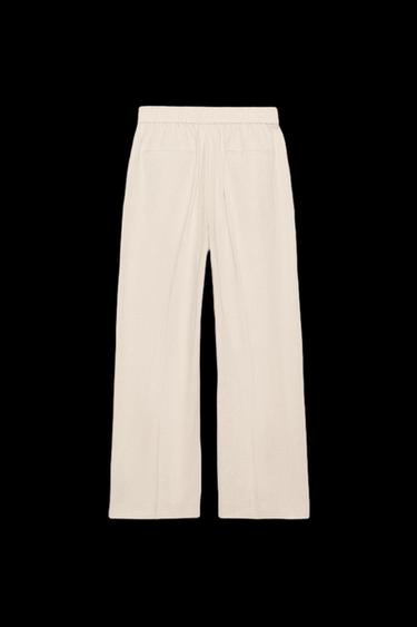 PANTALÓN RECTO CON LINO - Beige claro de Zara