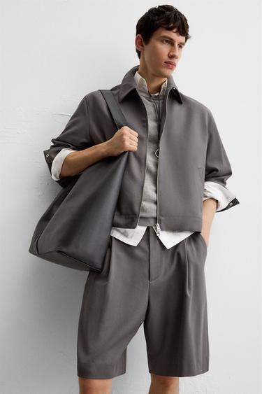 PLEATED RELAXED FIT BERMUDA SHORTS - Grey by Zara - Image 4