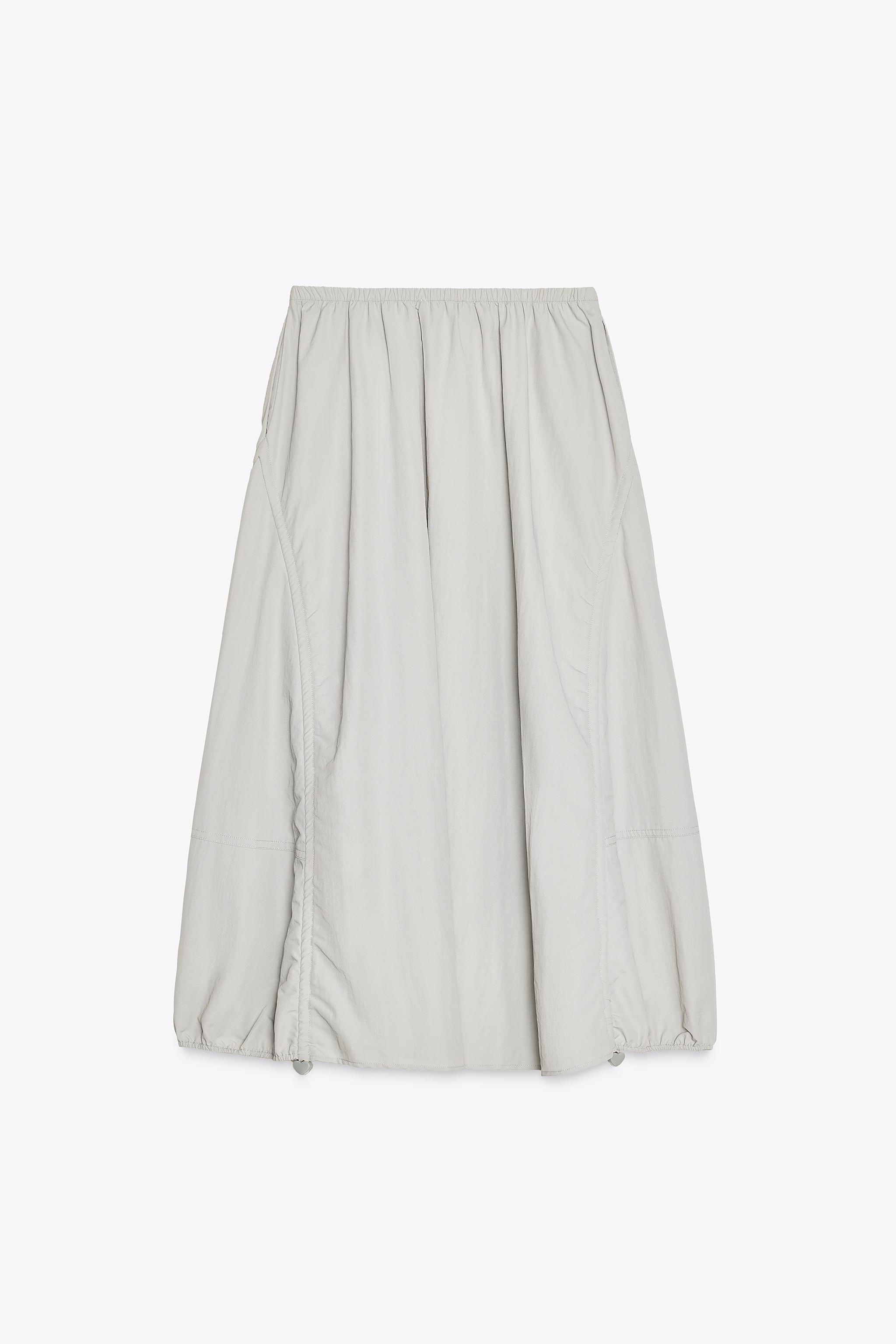 シンプル おしゃれ ZARA ナイロンストッパースカート ナイロンストッパースカート - グレー | ZARA Japan / 日本