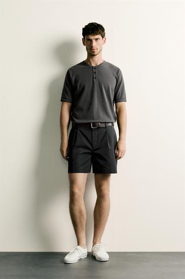 PLAYERA PUNTO CUELLO PANADERO - Plomo de Zara