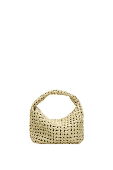 Zara Braided leather mini bag - Biscuit