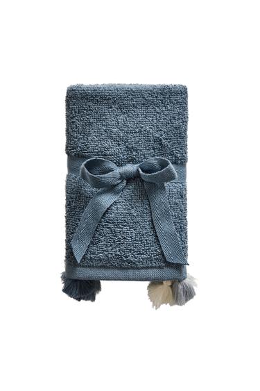 PACK OF HAND TOWELS WITH TASSELS (PACK OF 3) – Középkék a ZARA-tól