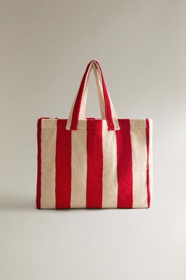 LARGE TERRY BEACH BAG - Red by Zara - Image 0