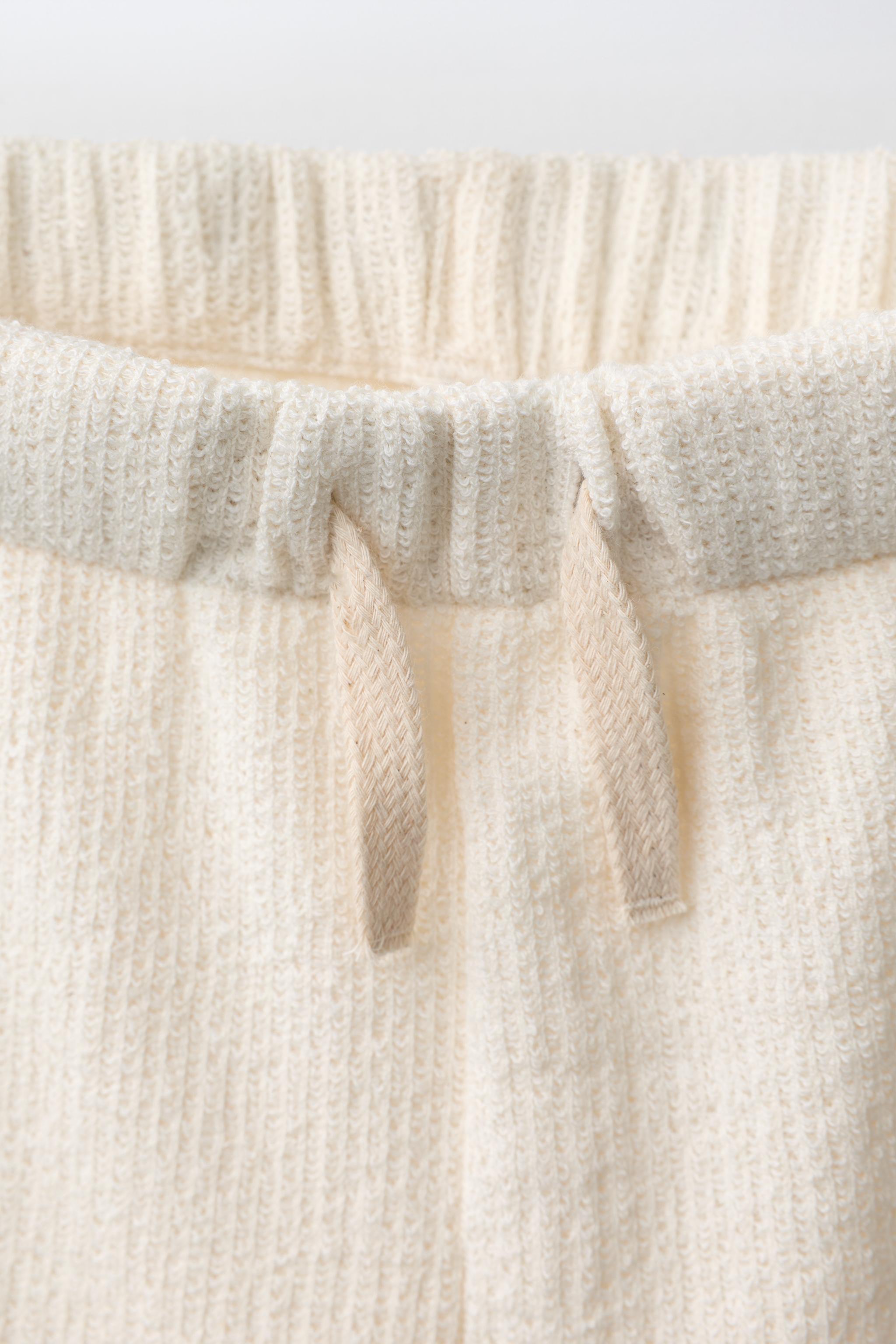 COMFORT TEXTURED SHORTS - Ecru | ZARA United States