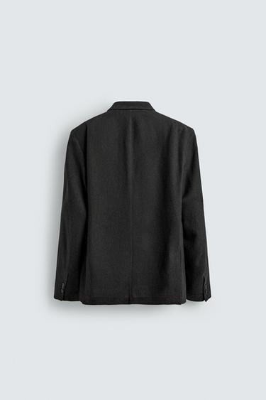 VISCOSE - HEMP SUIT BLAZER - Black by Zara - Image 7
