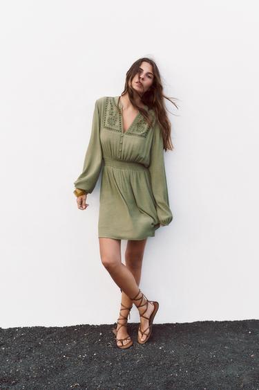 ЮБКА-ШОРТЫ С ЗАПÁХОМ И РЕМНЕМ — СВЕТЛЫЙ ХАКИ от Zara — изображение 0