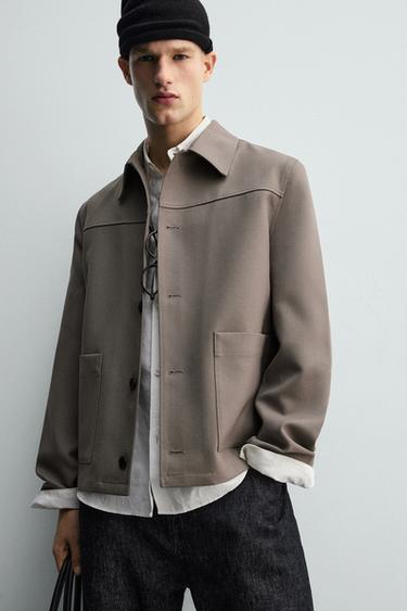 RELAXED FIT OVERSHIRT WITH POCKETS - Mink by Zara - Image 5