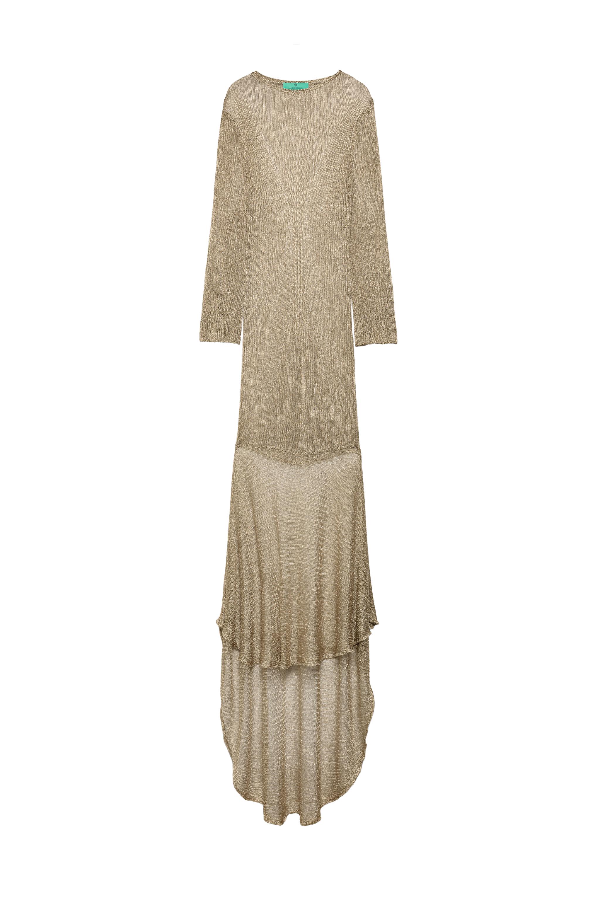 knitted maxi dress zara Zara Pointelle Knit Maxi Long Sleeve Dress Size M