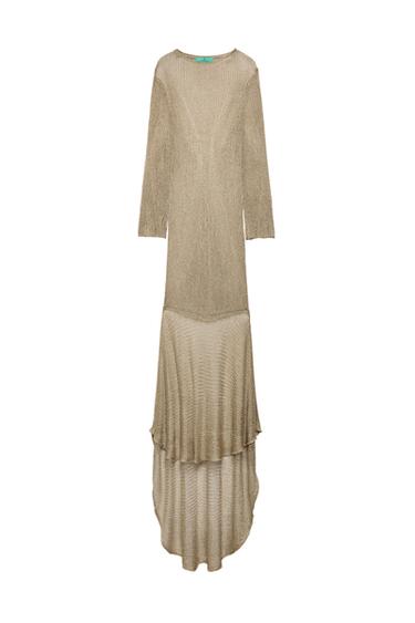 Zara METALLIC THREAD KNIT MAXI DRESS MARISA BERENSON X ZARA - Golden