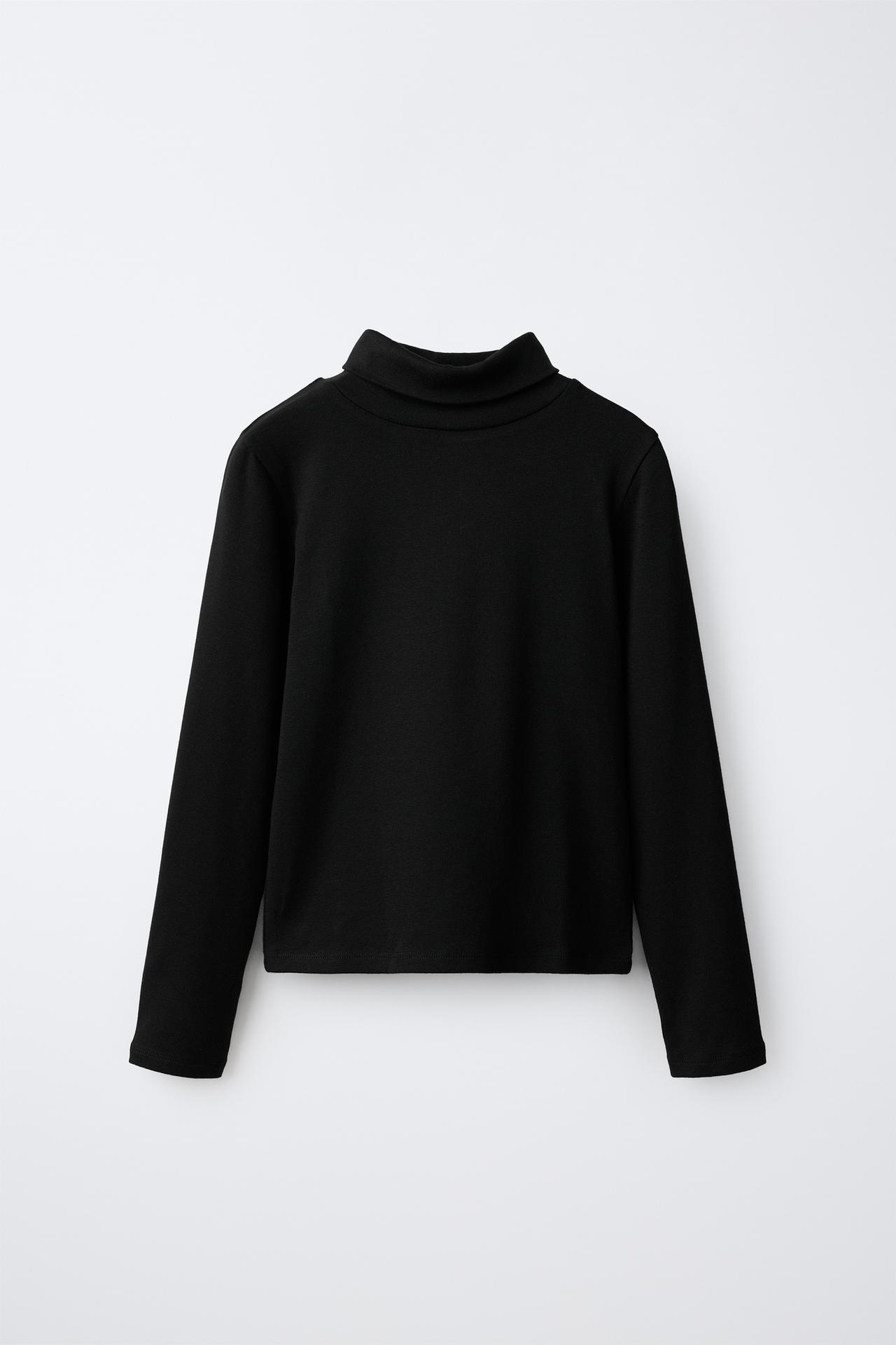 Turtleneck T-shirt — Black