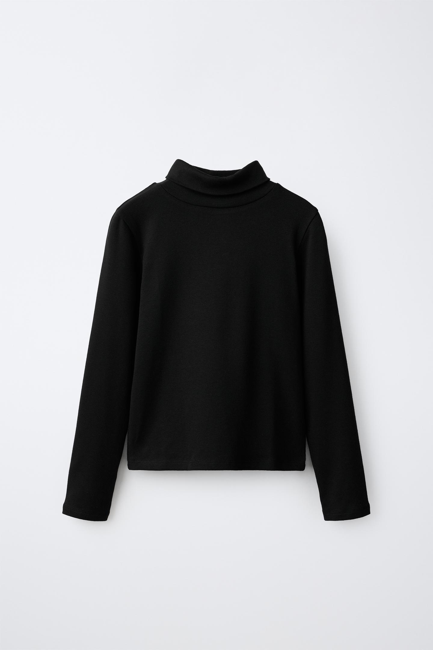 Детская футболка Zara Turtleneck, цвет: Чёрный — фото 1