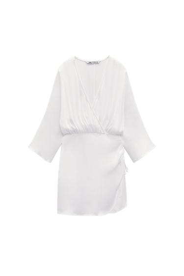 RUCHED SATIN EFFECT DRESS