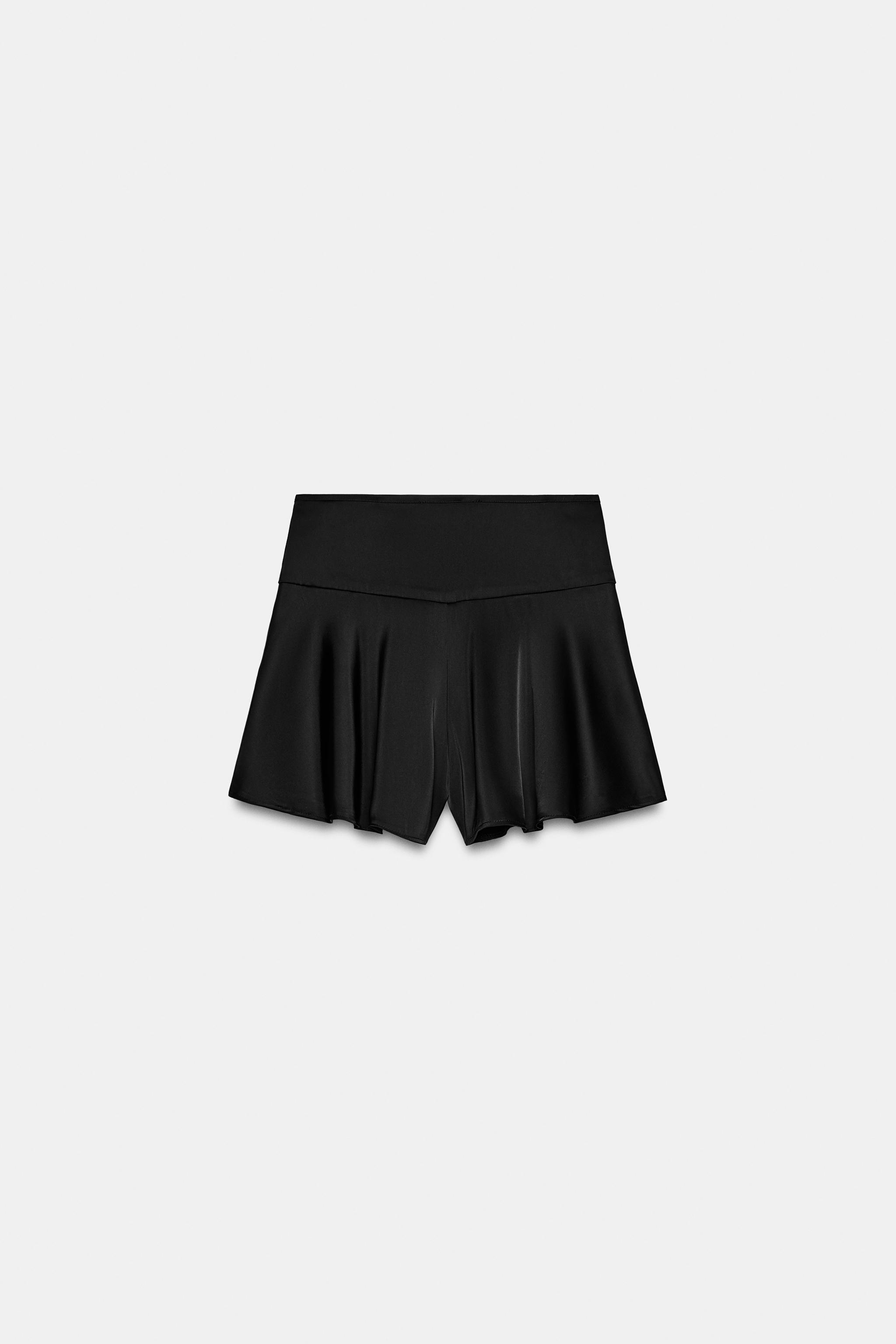 SATIN FLARED SHORTS - Black | ZARA South Africa