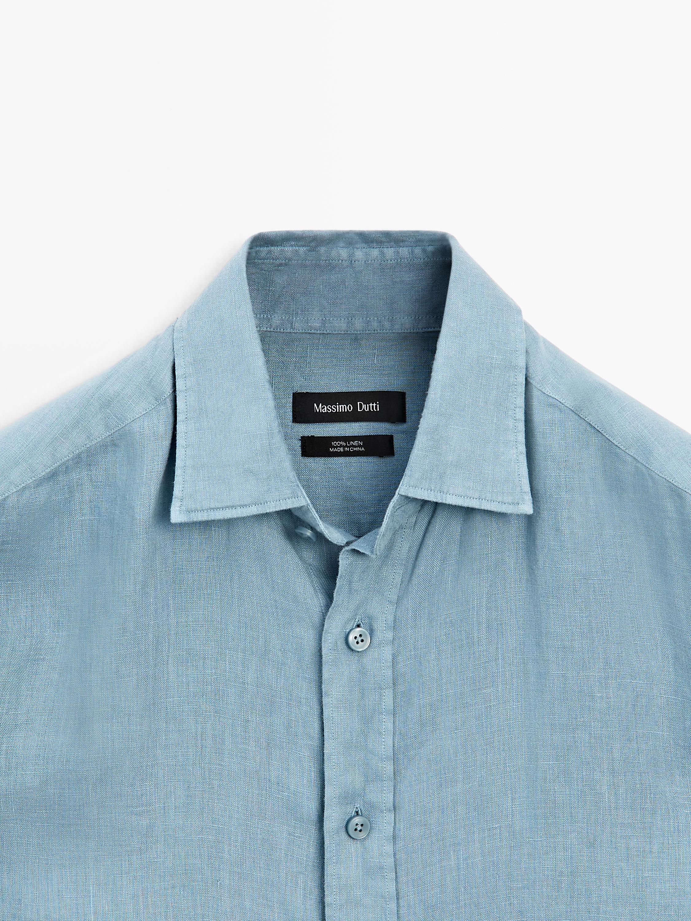 100% linen slim fit shirt