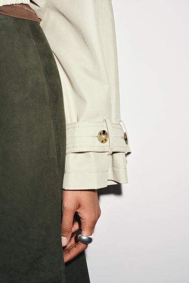 TRENCH COURT DÉPERLANT ZW COLLECTION - Écru de Zara - Image 8