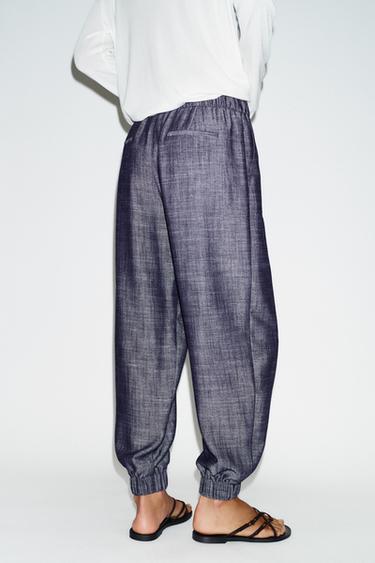 PANTALON DE JOGGING À CHEVILLES ÉLASTIQUES - Indigo de Zara - Image 6
