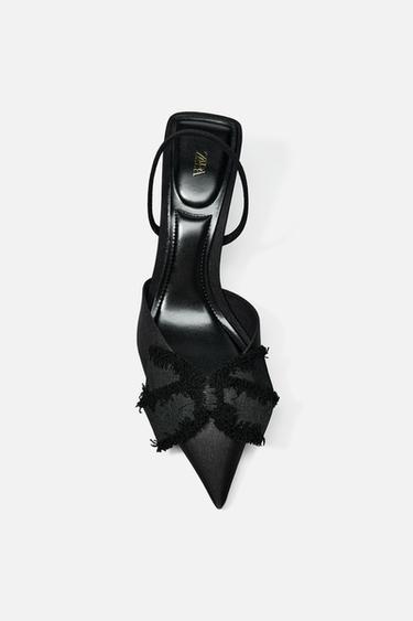 BOW SLINGBACK HEELS - Black by Zara