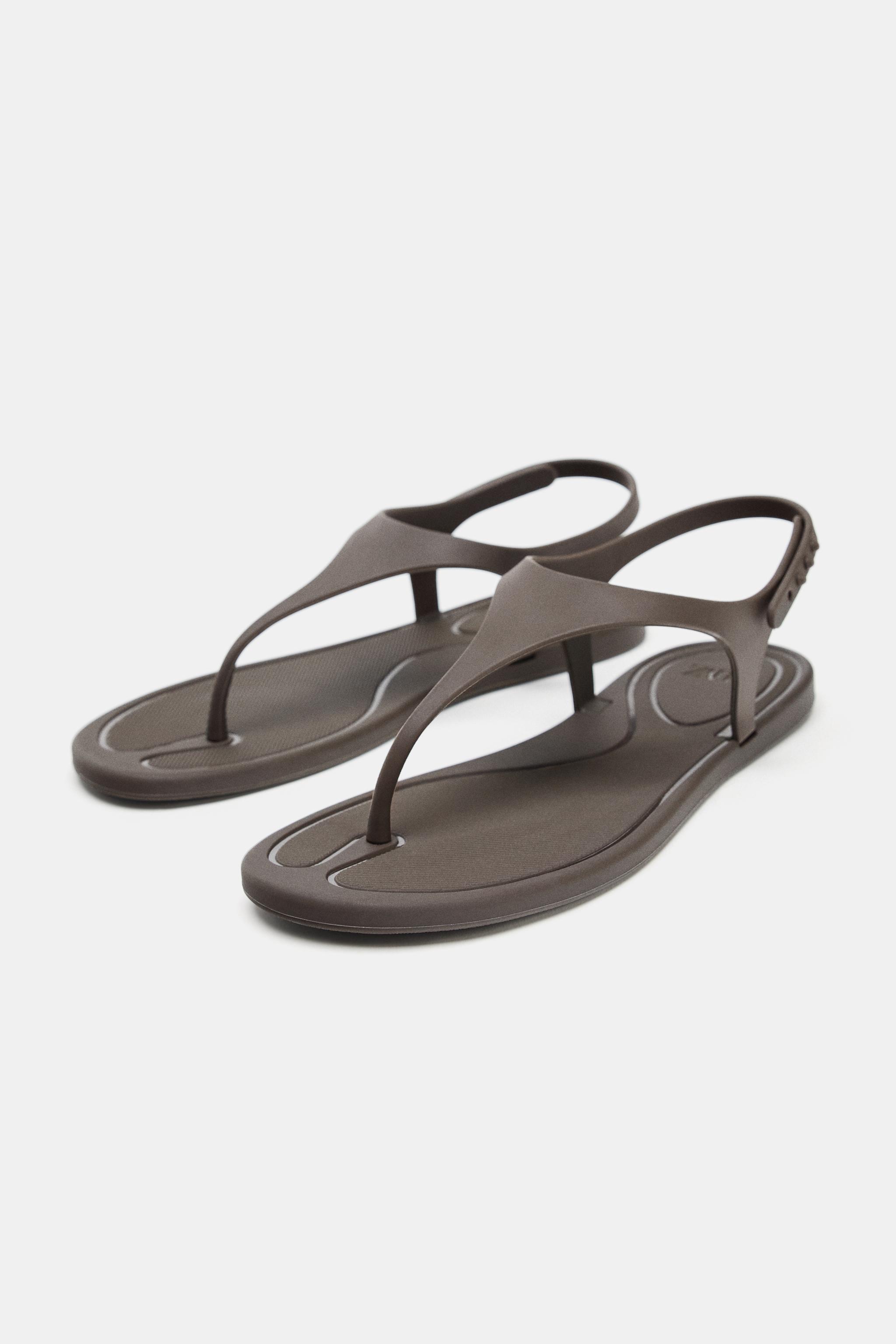 RUBBERISED SANDALS - Brown | ZARA Australia