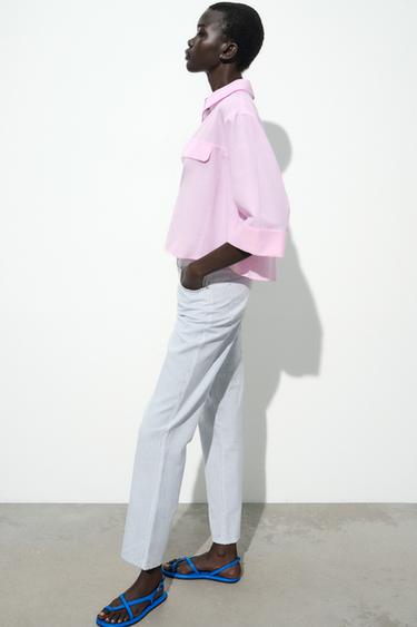 CHEMISE OXFORD COURTE - Rose de Zara - Image 2