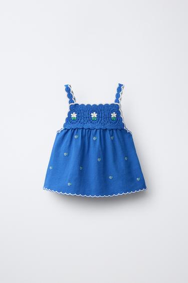 KNIT TOP WITH CROCHET DETAIL - Electric blue by Zara - Image 0