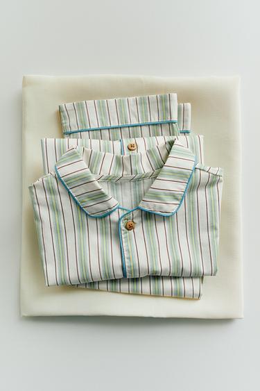 3-14 YEARS/ STRIPED PRINT PYJAMAS - Orange by Zara