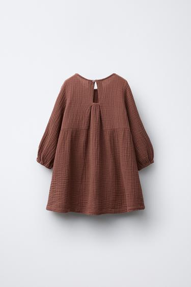 COTTON GAUZE DRESS - Brick by Zara - Image 1