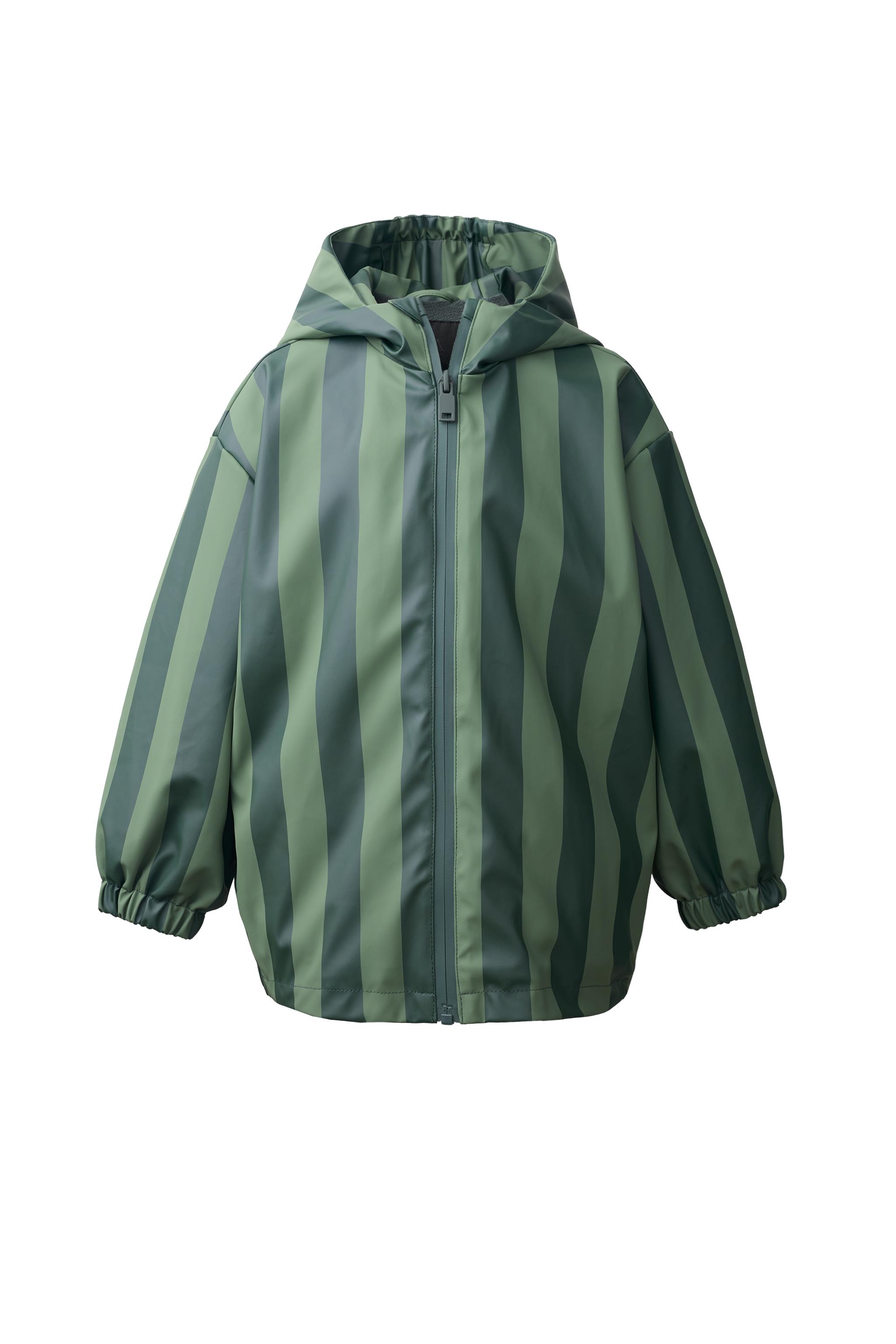 WATER RESISTANT ストライプ ラバーフィニッシュ レインコート