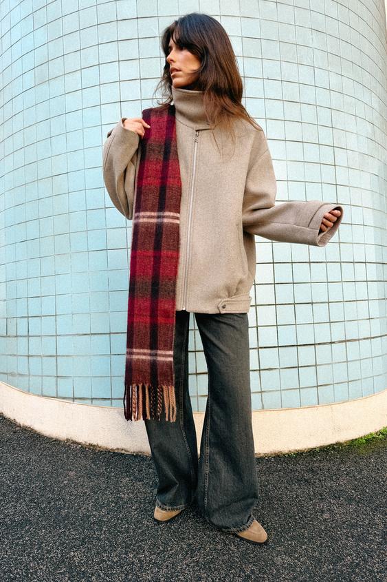 PLAID JACQUARD SCARF