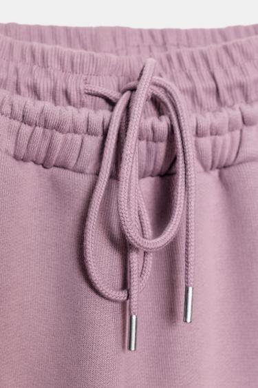 PANTALON DROIT EN MOLLETON - Rose craie de Zara - Image 7