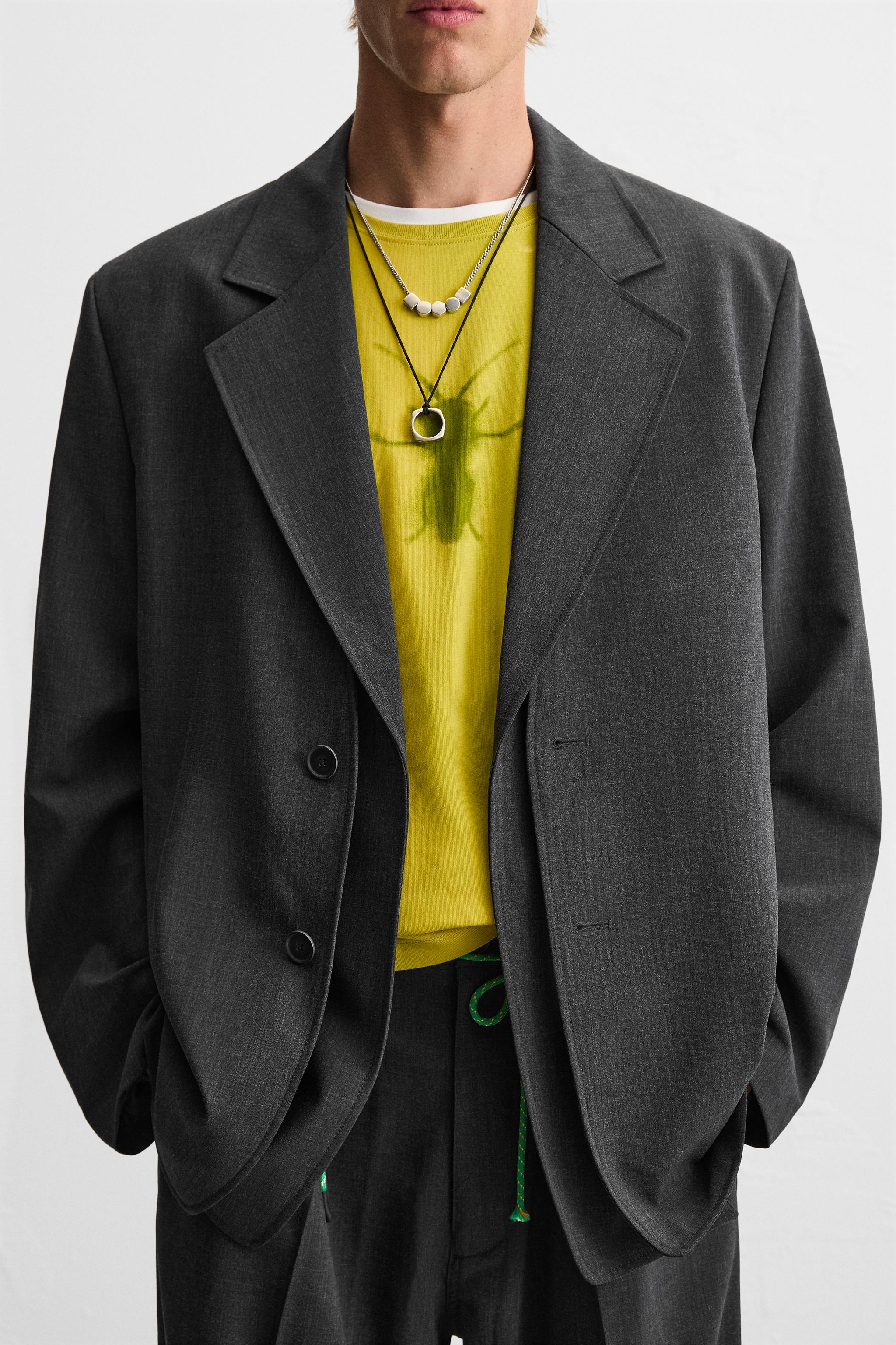 取り外し可能な襟付きブレザースーツ - グレーマール | ZARA