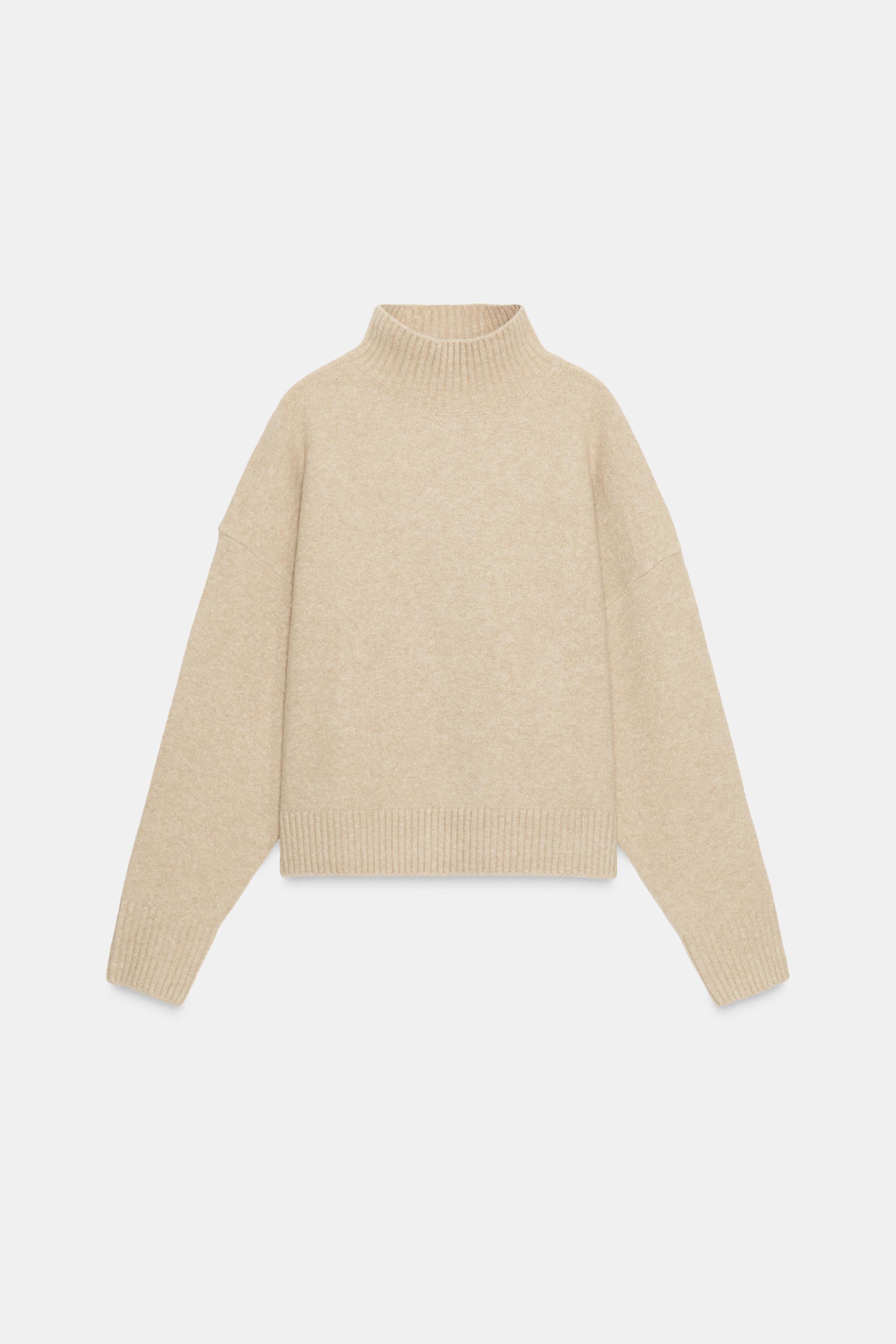 SOFT HIGH NECK KNIT JUMPER - Beige | ZARA Mexico