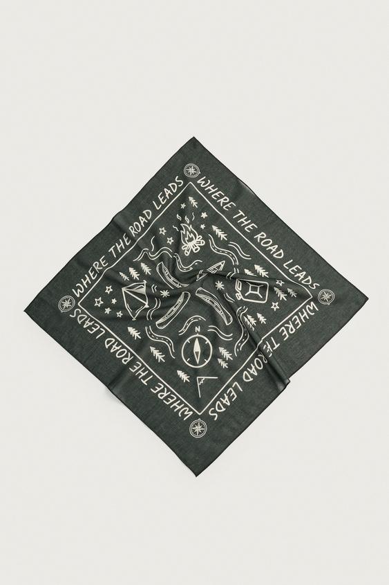 GRAPHIC PRINT BANDANA - Green by Zara - Image 0