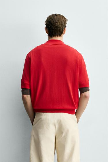 CHEMISE EN MAILLE DE COTON - Rouge de Zara - Image 2